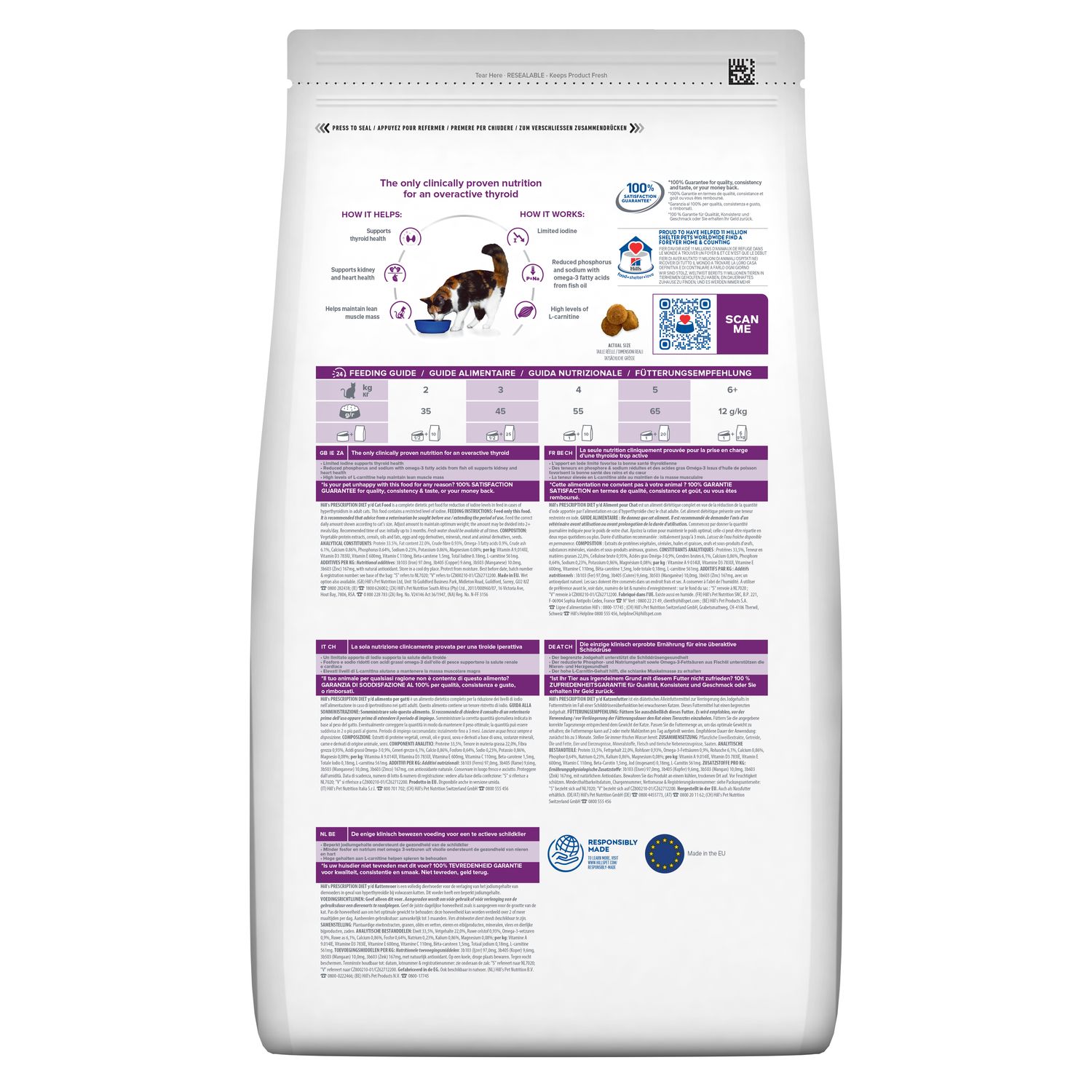 Сухий корм для котів y/d Thyroid Care підтримання функції щитоподібної залози Зображення пакування