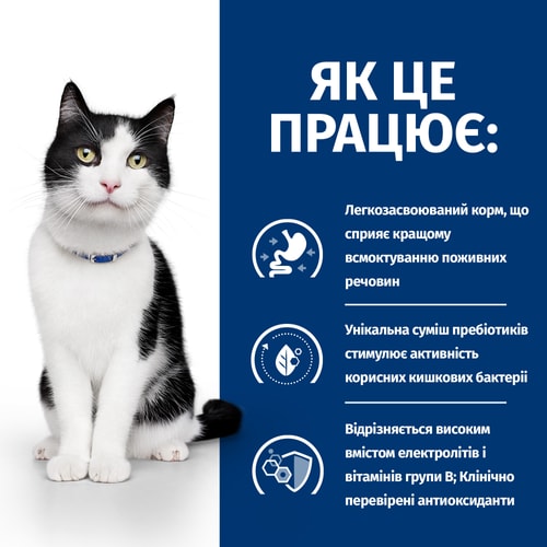 Сухий корм для котів i/d Digestive Care нормалізація розладів травлення, з куркою Як це працює?