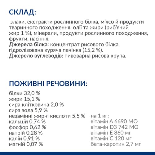 Сухий корм для котів z/d Food Sensitivities небажана реакція на їжу Склад