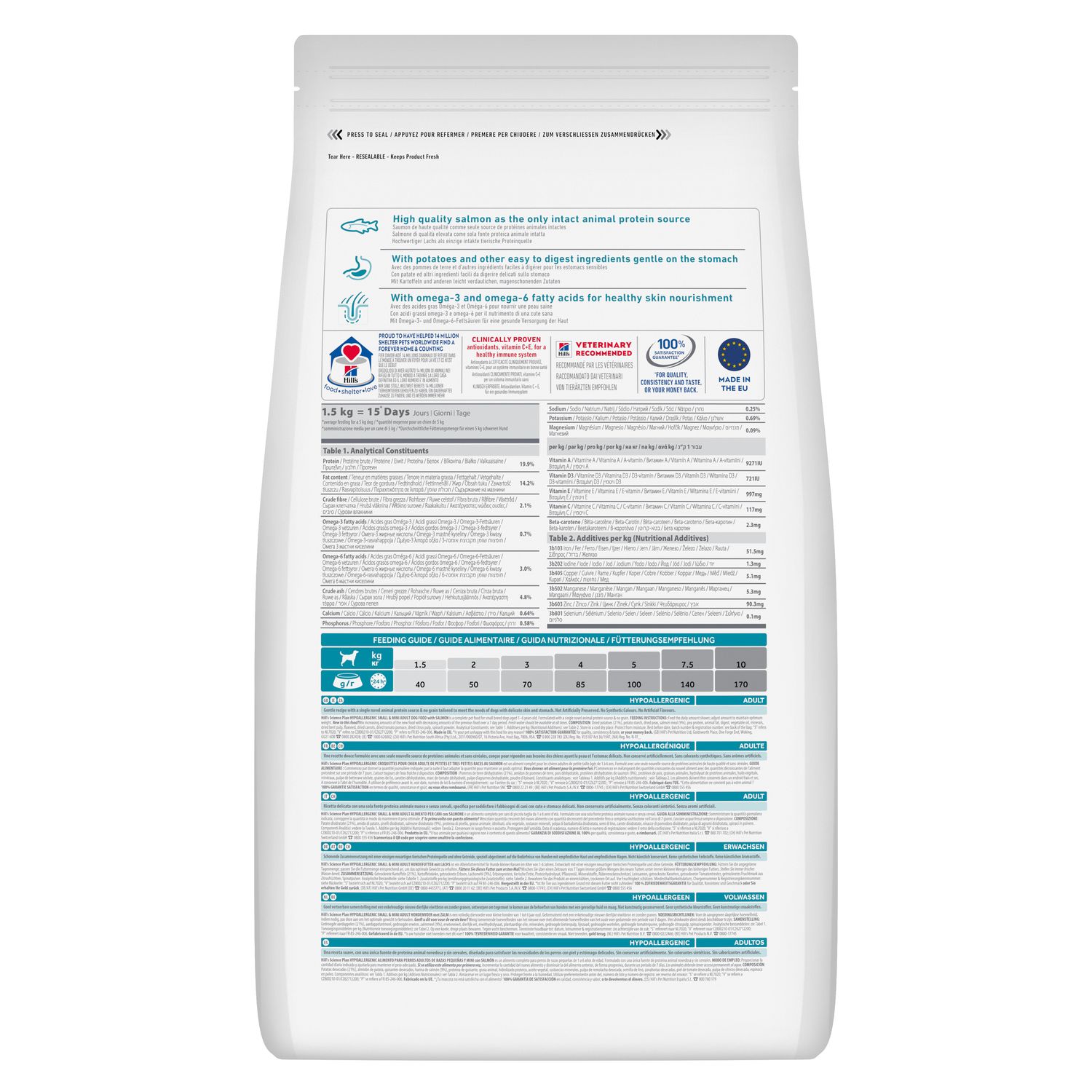 Корм для дорослих собак дрібних і мініатюрних порід Hypoallergenic Зображення пакування