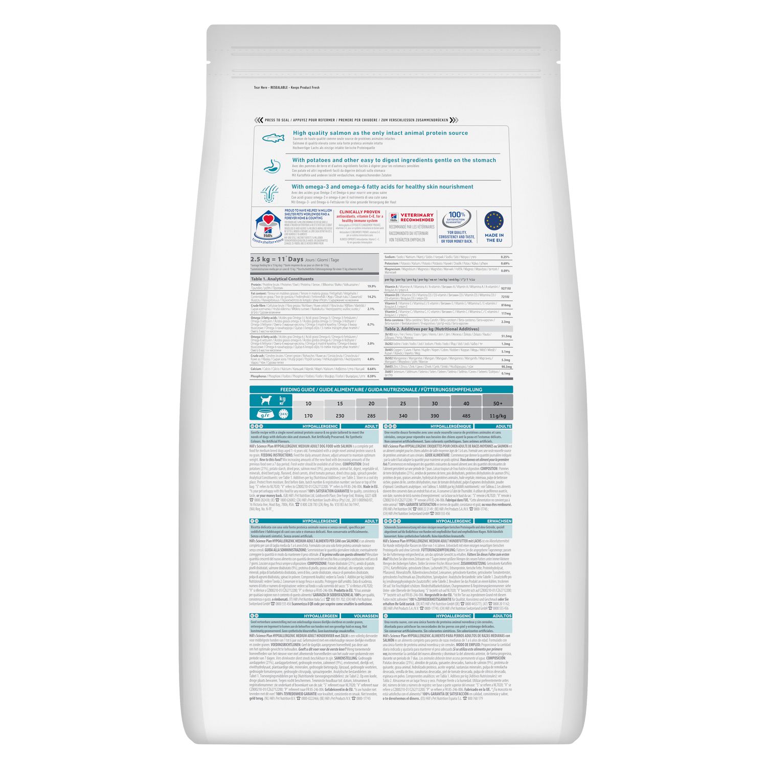 Корм для дорослих собак середніх порід Hypoallergenic Зображення пакування