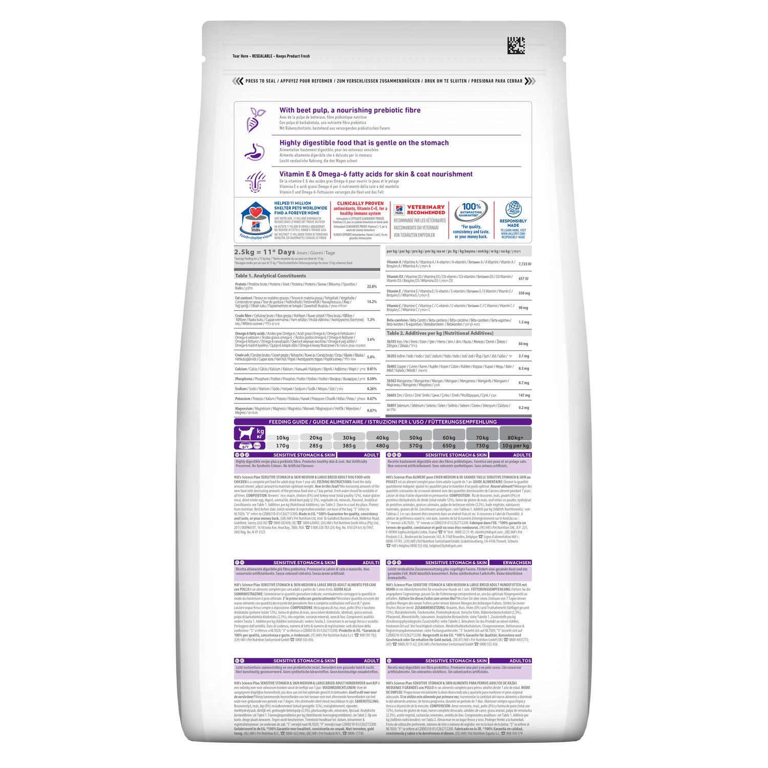 Сухий корм Sensitive для дорослих собак середніх порід (11-25 кг) із чутливим шлунком і шкірою Зображення пакування