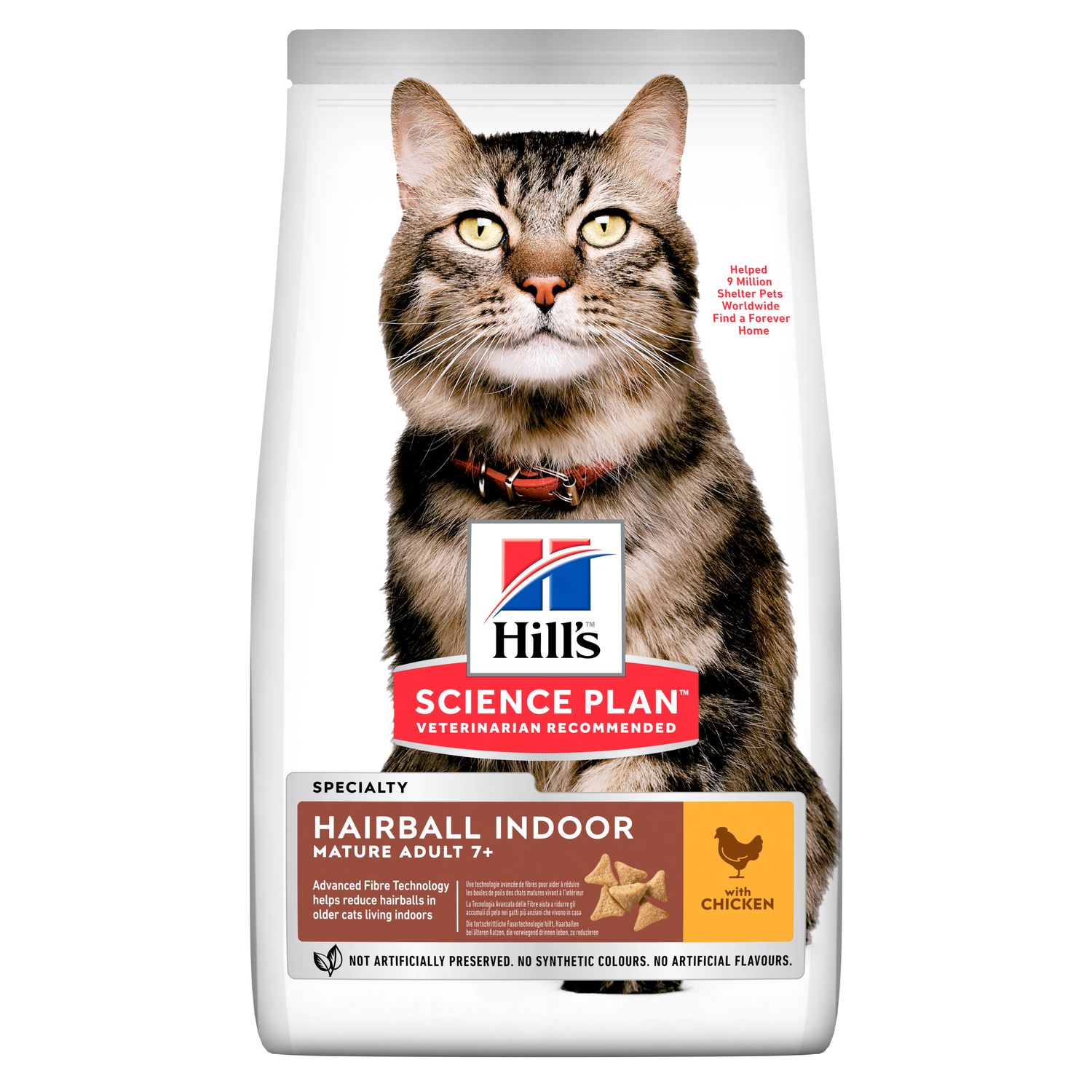 Сухий корм Hairball Indoor Mature 7+ для котів зрілого віку від 7 років, виведення грудочок шерсті Зображення пакування